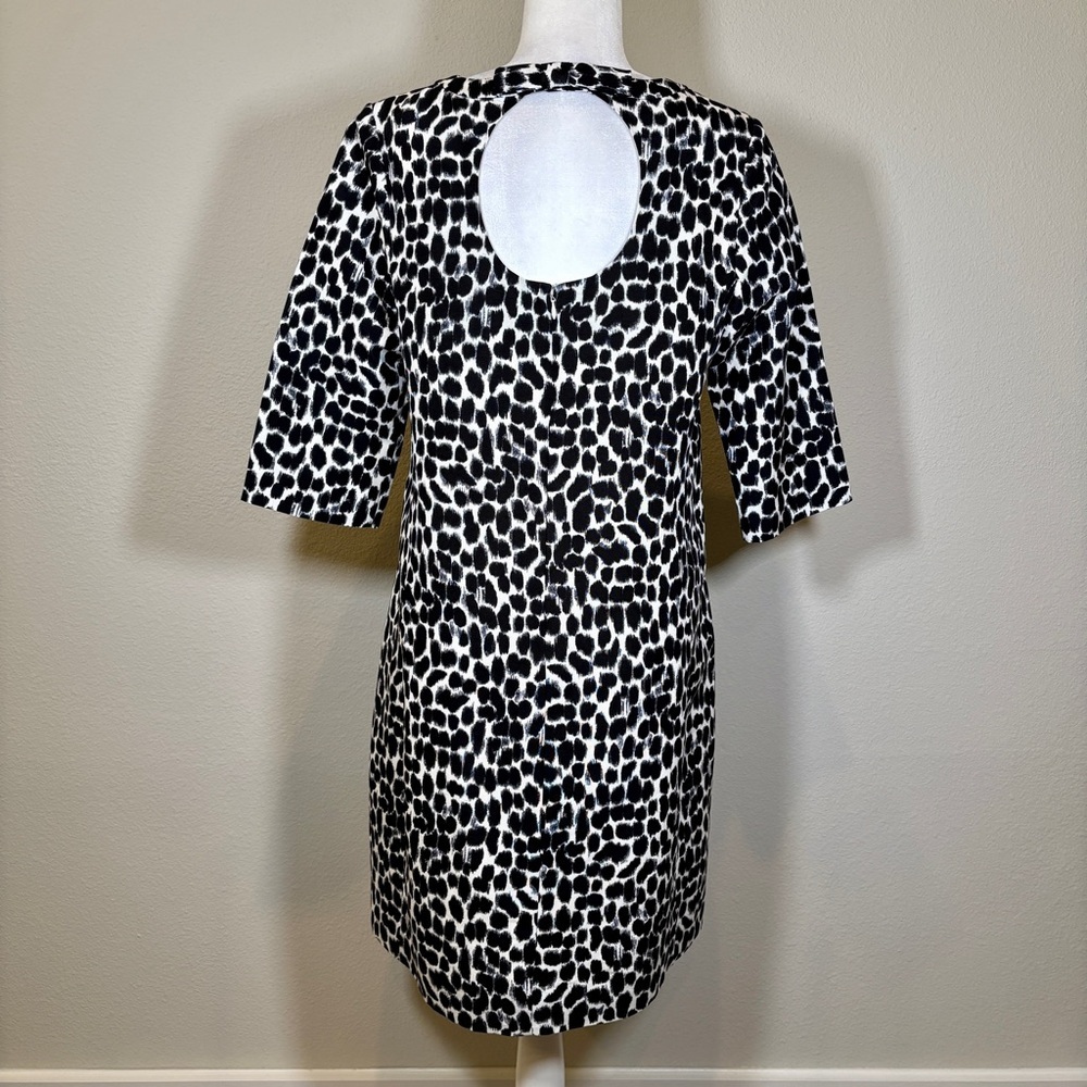 Kate Spade Black and White Patterned Silk Blend Dress Size 12 - Picture 3 of 9